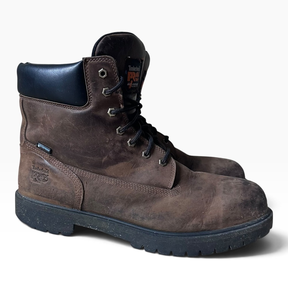 Timberland PRO Men's Work Boots Size 15 WIDE Steel Toe Brown Leather 38021